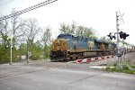 CSX 5447 leadsing a WB stacker